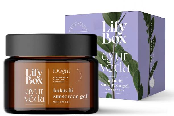 Lifybox Sunscreen Gel with Bakuchi enriched with Carrot Seed and Chamomile is a lightweight sunscreen gel - SPF 30+