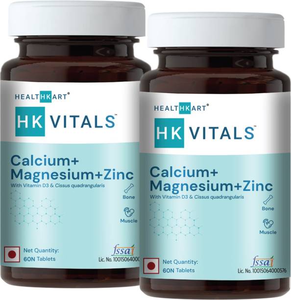 HEALTHKART HK Vitals Calcium+Magnesium+Zinc & Vitamin D3, Bone Health (120 Tablets)