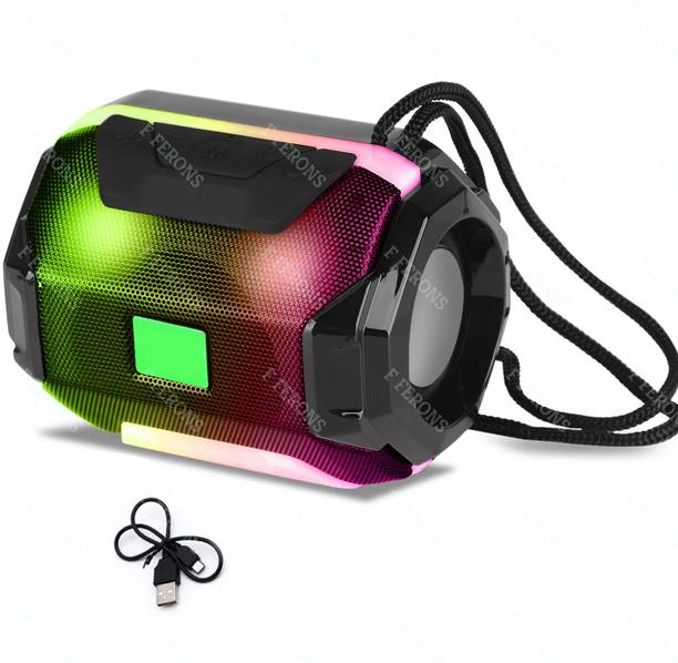 F FERONS 3D Sound Thumping Bass| Splashproof| Water resistant| Led Colour Changing Lights | mini Home theater|| Compatible with All Laptop/Desktop Speaker Bluetooth Devices 10 W Bluetooth Speaker