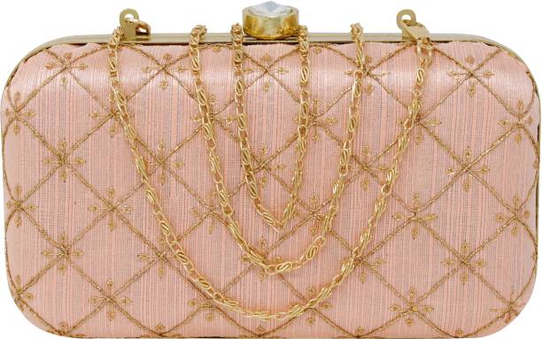 Party Peach  Clutch  - Regular Size Price in India