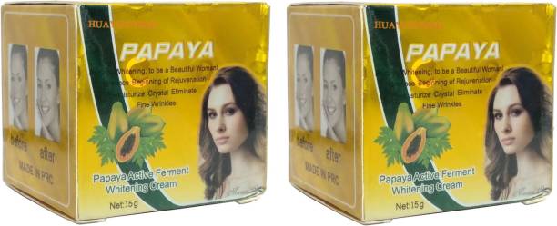 HUAYUENONG Papaya Active Firment Whitening Cream For All Skin Types Pack Of 2