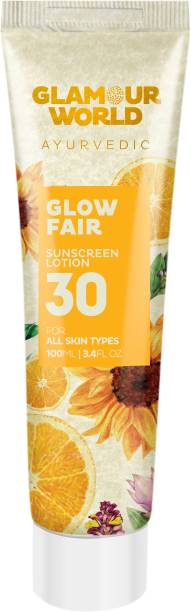 Glamour World Ayurvedic Glow Fair 30 Sunscreen Lotion - SPF 30
