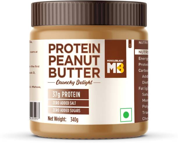 MUSCLEBLAZE High Protein Natural Peanut Butter Unsweetened, 340 g