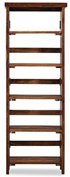 Rjkart Solid Wood Semi-Open Book Shelf