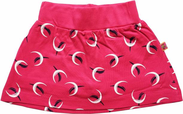Honey Girls Printed Girls Regular Pink Skirt