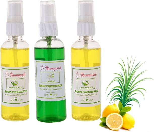 ILLUMYNATE Jasmine Lemon Grass Room Air Freshener Room Perfume Spray for Kitchen Bathroom Car Spray