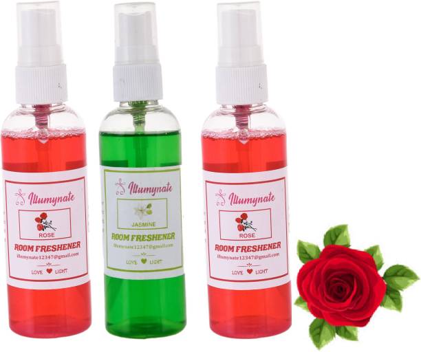 ILLUMYNATE Rose And Jasmine Room Air Freshener Room Perfume Spray for Kitchen Bathroom Car Spray Spray