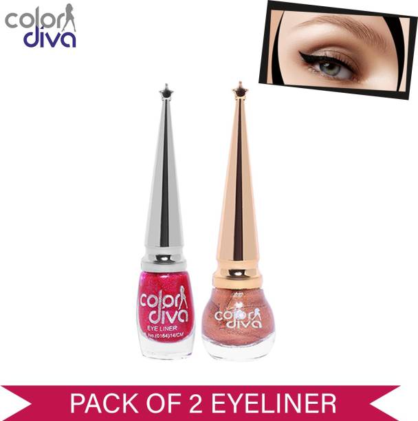 Color Diva Baris Dark Pink6 ml & Bonsai Copper5.5 ml Eyeliner (Set of 2) 6 ml
