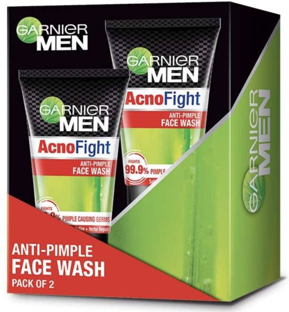 GARNIER Men Acno Fight Anti-Pimple Facewash pack of 2 Face Wash