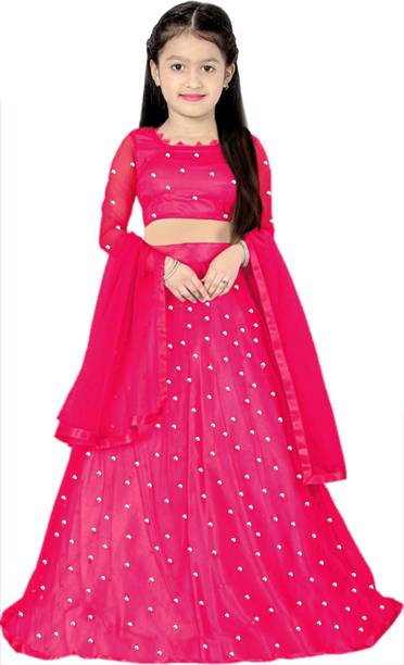 Ninja Kids Girls Lehenga Choli Red Color Ethnic Wear Party Wear