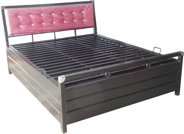 Vibrant Interior Lycra Metal Double Hydraulic Bed