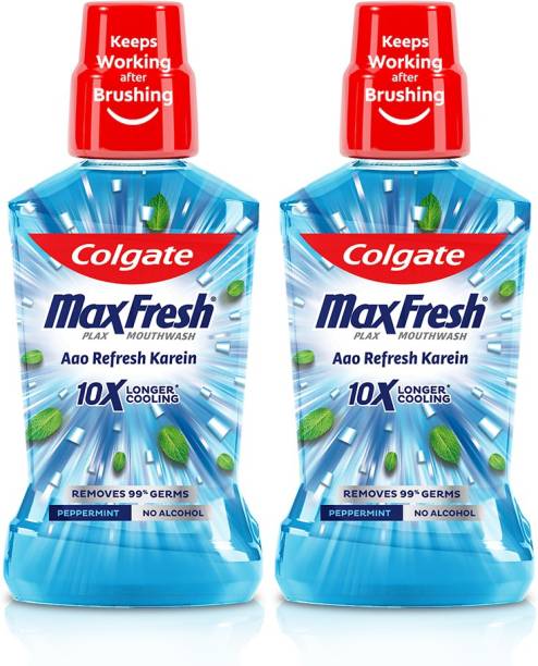 Colgate Maxfresh Plax Antibacterial Mouthwash, 24/7 Fresh Breath - Peppermint