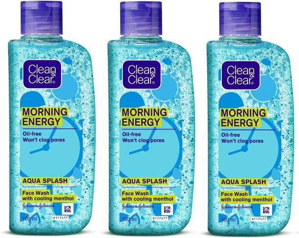 Clean & Clear Morning Energy Aqua Splash, Blue, Face Wash