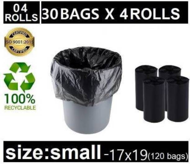 Modi Household Biodegradable Garbage Bag - 17x19 Inch, 30 per set ,medium, Black, (Set of 4) Medium 6 L Garbage Bag
