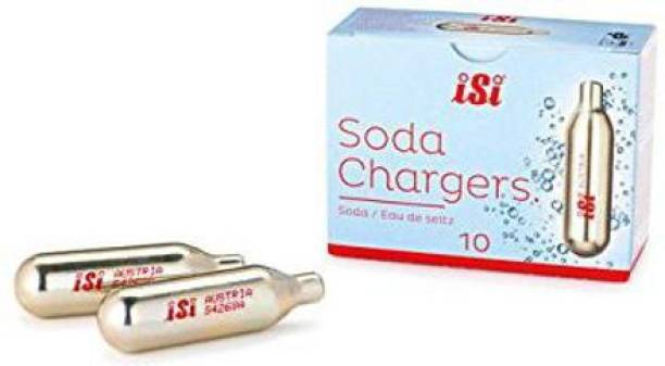 iSi Stainless Steel Metallic Soda Chargers Standard Size Pack Of 10 Soda Maker