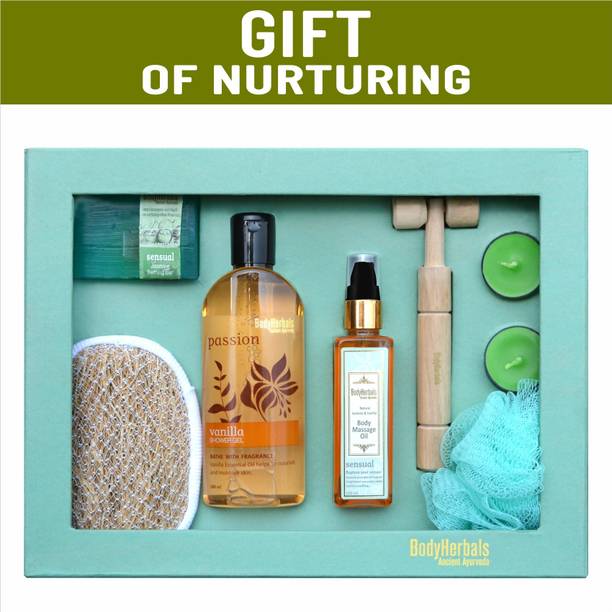 BODYHERBALS Jasmine and Vanilla Set � Luxury Bath & Body Hamper for Men & Women (Vanilla Shower Gel 200ml, Natural Jasmine & Vanilla Body Massage…