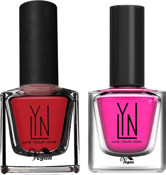 LYN Live Your Now Dragon Lady and PINKIE PIE nail polish combo Red,Pink