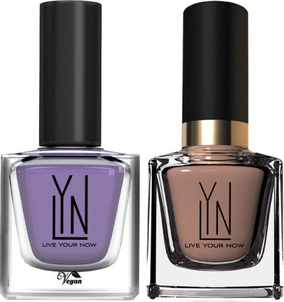 LYN Live Your Now LAV-IN THE AIR and BIRTHDAY SUIT nail polish combo Brown, Purple