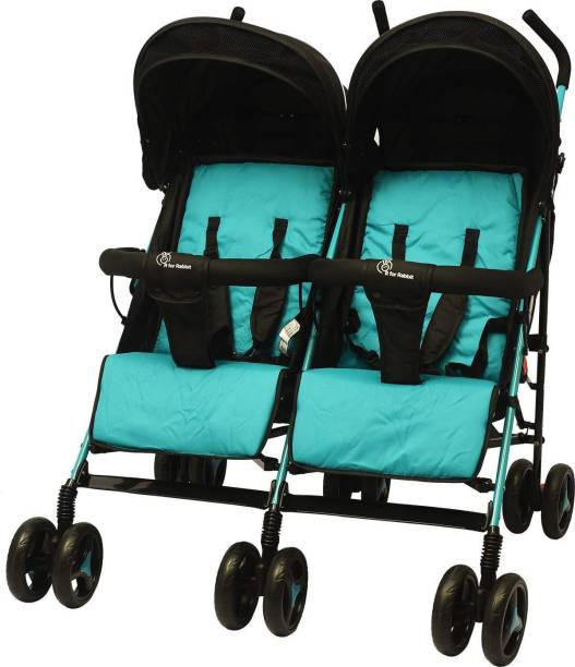 R for Rabbit Ginny and Johnny – The Twin Stroller and Pram (Blue Black) Twin Strollers & Prams