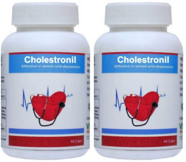 VHCA Heart Medicine | Cholesterol Medicine |Supplement for healthy heart BP Control and Cholesterol | 2 x 60 capsules| Packof 2| 500 mg