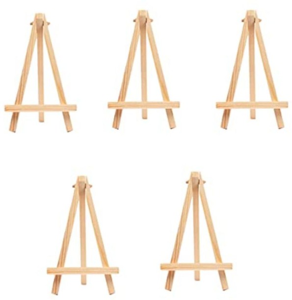 Aneco 12 Pack Natural Wooden Easel Foldable A-Shaped Frame Wood Easel Adjustable Table Easel Painting Party Easel Tabletop Display Artist Easel Stand for Painting Canvases 7 x 9.5 Inch 
