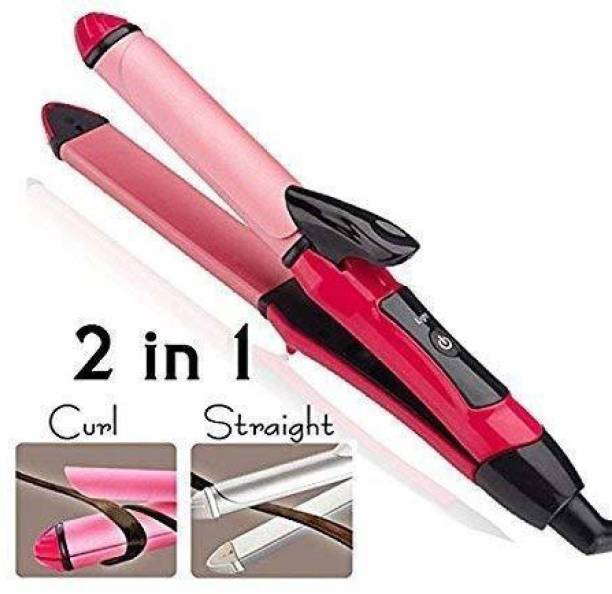 Z-one 2 in 1 Hair Beauty Set | Electric and Professional Hair Curler And Hair Straightener (pink) 2 in 1 Hair Hair Straightener (pink) Hair Curler
