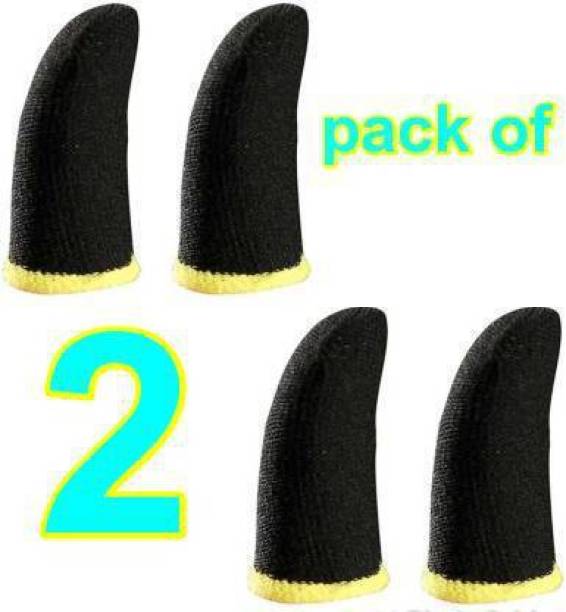 Crozier finger sleeve (pair of 2) cap for sweat breathable full touch screen to Mobile pubg/Call off duty/free fire game trigger battle royal sensitive shoot and aim supports & Suitable for alack, For Android, iOS) ll (pair of 2) (B  Gaming Accessory Kit