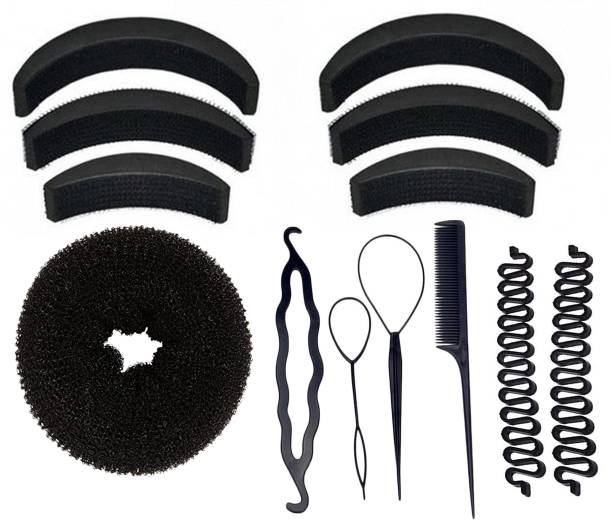 BELLA HARARO Styling Hair Accessory Combo Hair Styling Tools Bun Maker Combo Offer Juda Bands / Comb / Braid Tools / Bun Maker For Girls And Women - COMBO OF 13 Pieces Hair Accessory Set