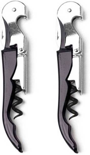 Anything & Everything Corkscrew Bottle Opener (Pack of 2) Black Wine Opener Bottle Opener
