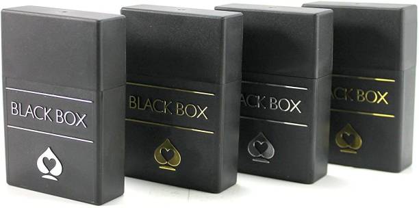 Gift Collection Black Box 100% Pure Plastic Playing Cards with 4 Set of Cards in plastic case