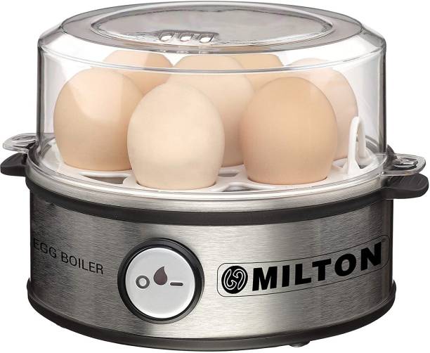 MILTON Smart Egg Boiler - 360 Watt (Transparent and Silver Grey) - Boil Up to 7 Eggs Egg Cooker