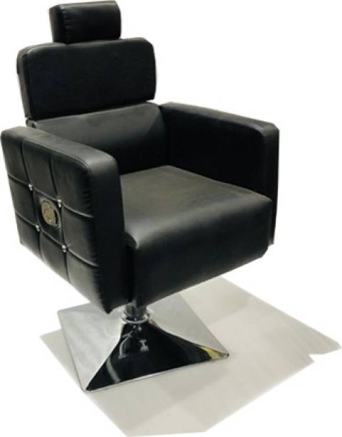 KITHANIA Beauty Parlour/Salon/Barber/Cutting/Makeup/Makeover Chair with Push Back System & Hydraulic System Leather cushoin seat Back (Black) Styling Chair