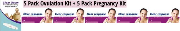 SKE 5 Pack Ovulation Kit + 5 Pack Pregnancy Kit Ovulation Kit