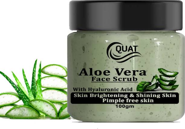QUAT Aloe Vera Pimple Free Skin Face Scrub for Glowing Skin,Oily,Dry Skin,Women,Men (100gm) Scrub