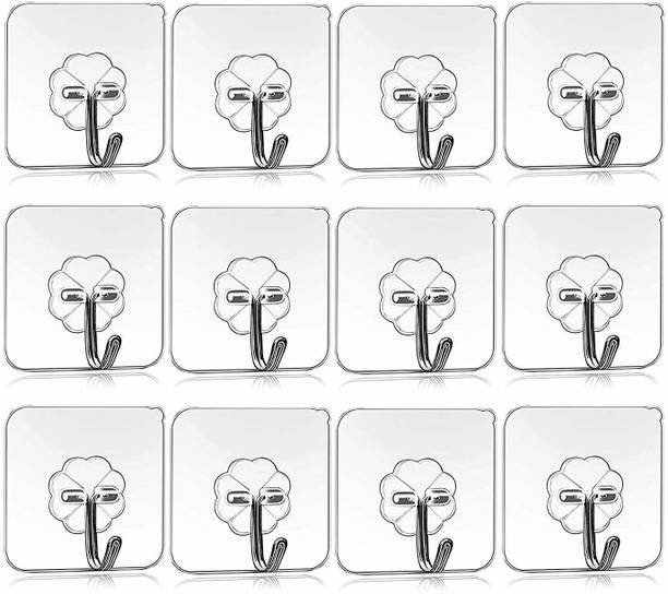 SEAHAVEN Self-Adhesive Heavy Duty Hook for Wall, Bathroom, Kitchen | Wall Clips Hook Adhesive Strong, Wall Hanger Hook Sticker Hook Door Hanger