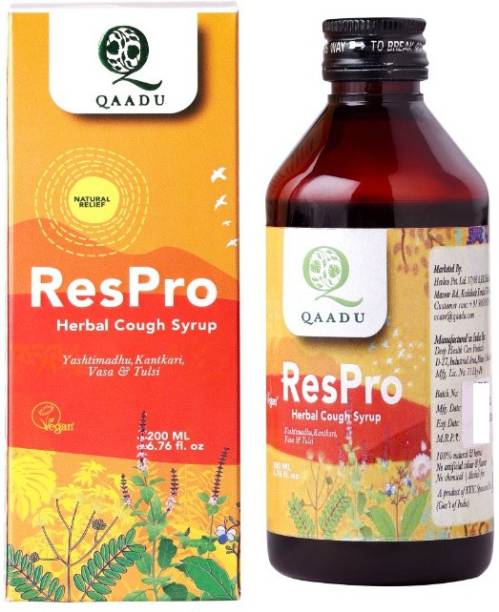 Qaadu ResPro Herbal Cough Syrup Enriched with Anantamool,Pudina & Tulsi 200ml