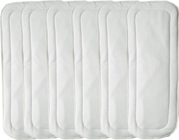 Feelitson Microfiber 5 Layer Diaper Insert Reusable Washable Adjustable White 6Pcs Adult Diapers - S