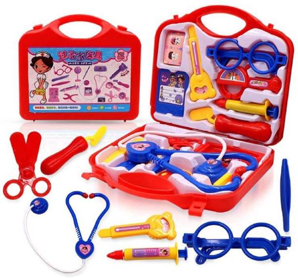 DRESSTOIMPRES Doctor Set 14 Pcs Kit For Kids (Pink)