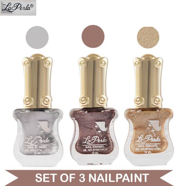 La Perla CH Piano Nail Paint Silver Matte|Copper Sand Finish|Golden Sand Finish Multicolor
