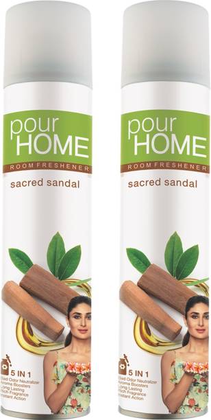 POUR HOME Room Freshener Sacred Sandal 270 Ml (Pack of 2) Spray