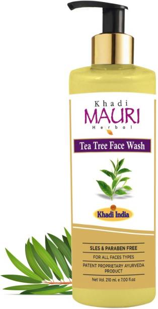 Khadi Mauri Herbal Tea Tree , Prevents Acne & Fights Pigmentation, Enriched with Neem Oil, 210 ml Face Wash