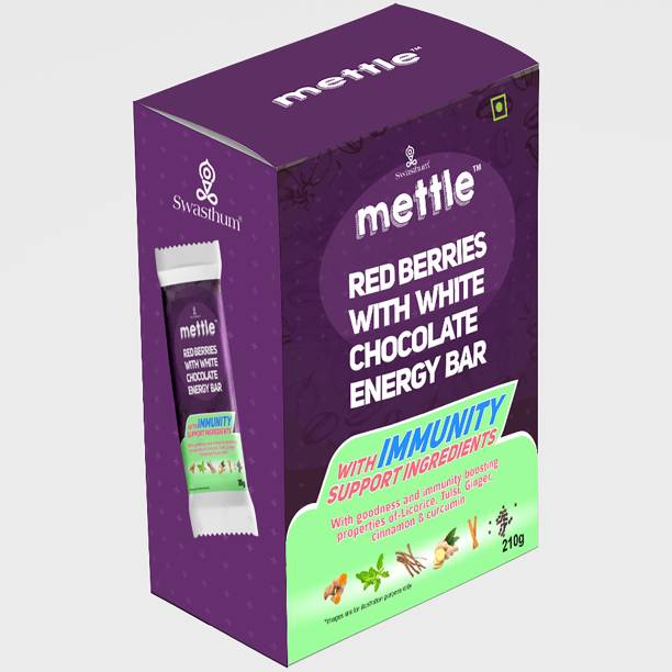 mettle Red Berry with White Chocolate Energy Bar with Immunity Support Ingredients Energy Bars