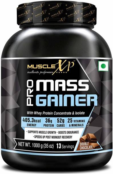 MuscleXP Pro Mass Gainer With Whey Protein Isolate,25 Vitamins & Minerals, Double Chocolate Weight Gainers/Mass Gainers