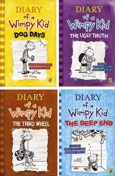 Set Of 4 (Four) Books Of Diary Of A Wimpy Kid By Kinney...