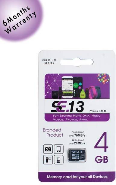 SE.13 PREMIUM 4 GB MicroSD Card Class 10 70 MB/s Memory Card