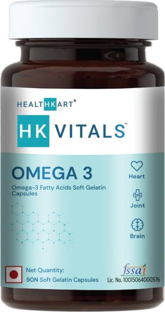 HEALTHKART Omega 3 1000mg (with 180mg EPA and 120mg DHA) Fish Oil Supplement
