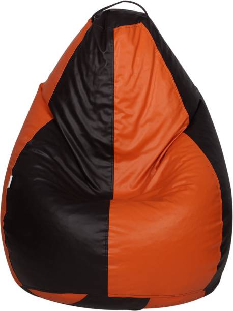 STAR XXL Classic Brown and Orange Teardrop Bean Bag  With Bean Filling
