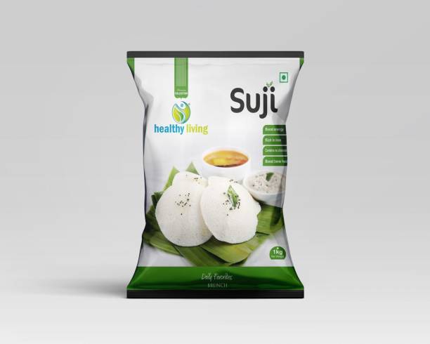 healthy living PREMIUM SUJI RICH IN IRON, NO CHOLESTEROL BOOSTS ENERGY FOR HEALTHY LIFE 500GMS