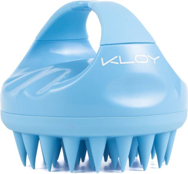 KLOY Hair Scalp Massager Exfoliator Shampoo Brush with Soft Silicone Bristles Anti Dandruff- Blue