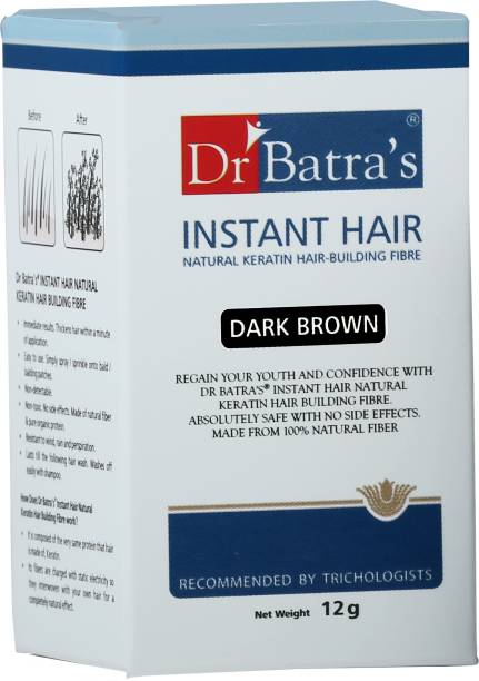 Dr Batra's Instant Hair Natural keratin Hair Building Fibre Dark Brown - 12 gm (Pack of 2) 2Q4000000260 Medium Hair Volumizer Powder